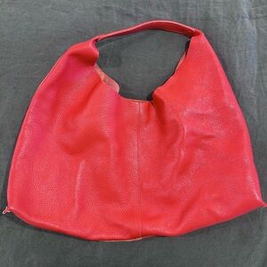 Marcella NY Red Leather Hobo Bag